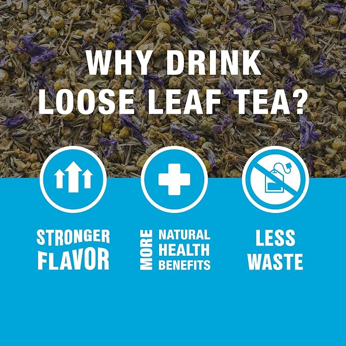 Tiesta Tea - Lavender Chamomile Herbal Tea, Loose Leaf, Calming Blend with Chamomile and Lavender, Caffeine-Free Herbal, Great for Hot or Iced Brews, Resealable Bulk Pouch, 200 Cups, 8 Ounce