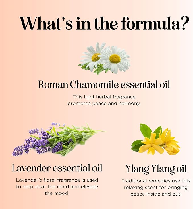 Relaxing Essential Oil Roll On - Aromatherapy Essential Oil Roller with Calming Essential Oils - Relaxing Essential Oil Blend with Lavender Ylang Ylang Chamomile & Geranium for Stress Support (3 Pack)