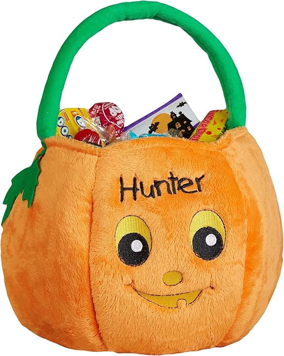 Personalization Universe Pumpkin Pal Embroidered Plush Trick or Treat Bag