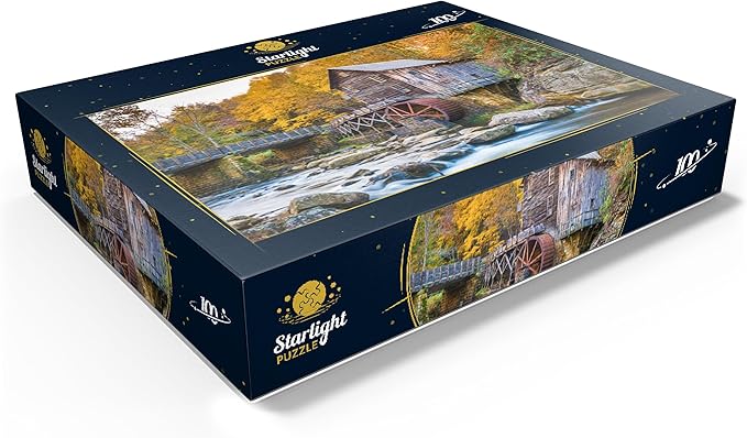 MyPuzzle Babcock State Park, West Virginia, USA at Glade Creek Grist Mill During The Fall Season - Premium 100 Piece Jigsaw Puzzle for Adults