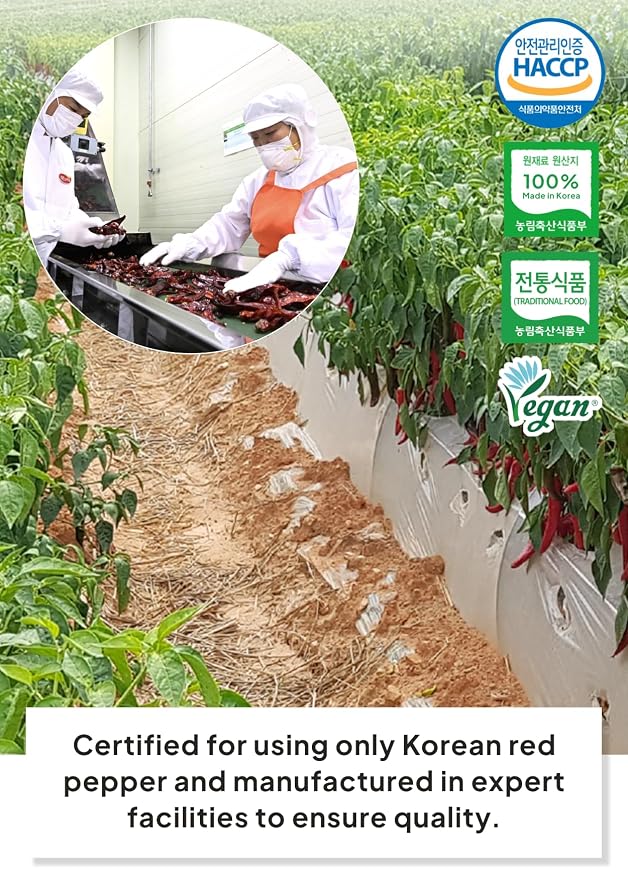Korean Food Korean Red Chili Powder, Coarse Grind, Vegan, No MSG, 100g