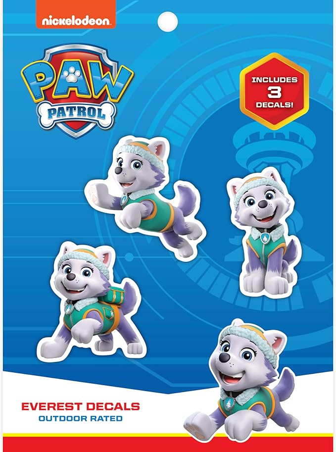 Paw Patrol Everest Decals - Set of 3 Vinyl Stickers for Kids and Adults - Vinyl Decals for Laptop, Tumbler, Water Bottle, Vehicles - Nickelodeon Stickers