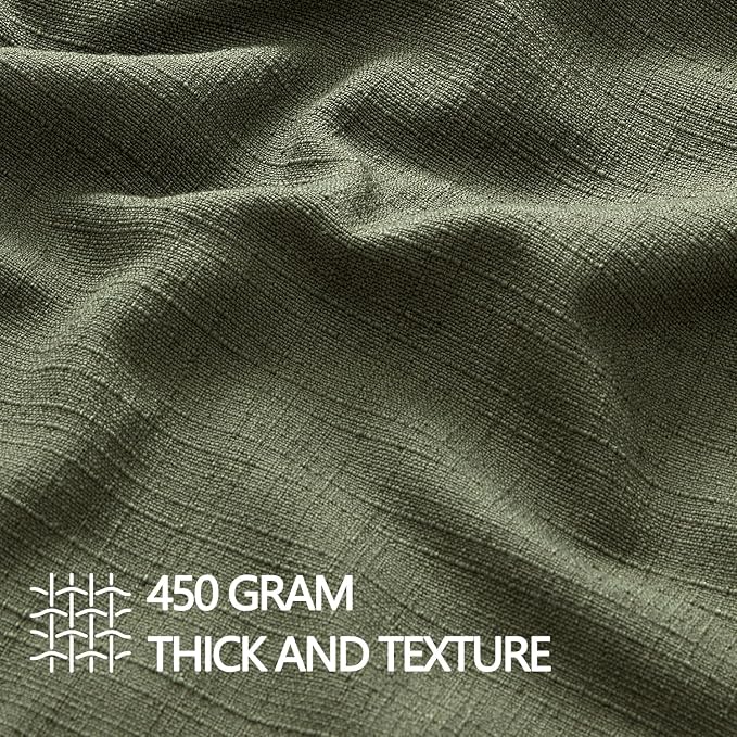 MIULEE Thick Textured Decorative Throw Pillow Covers 20x20 Inch Dark Green | Set of 2, Linen Blend Pillow Cover, Flange Edge Design, Farmhouse Modern Boho Style, Bed Couch Living Room Decor