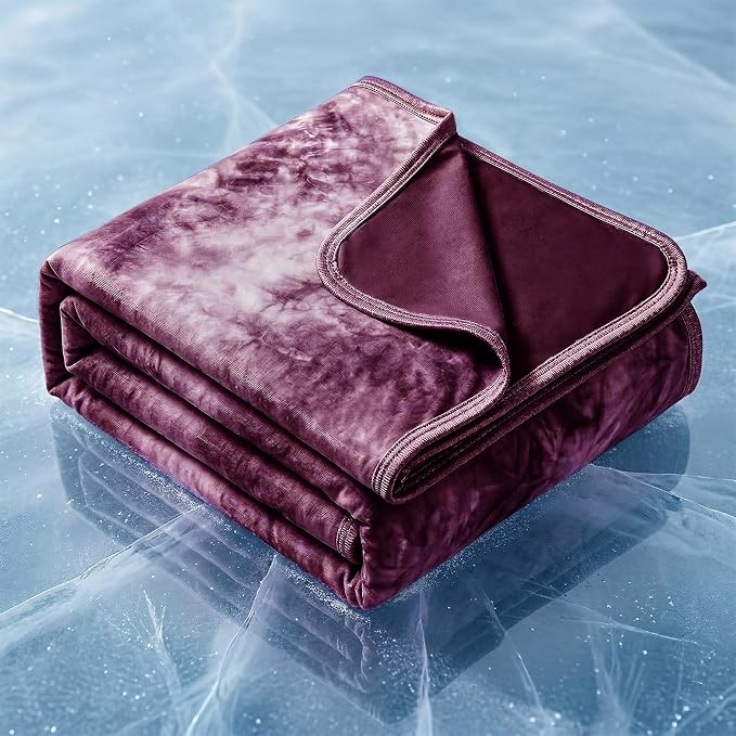 Cooling Blanket Queen Size 90"x90" for Hot Sleepers | Cold Summer Soft Blanket for Bed Couch and Travel Absorbs Heat Q-Max>0.35 Cool Lightweight Throw for Night Sweats Menopause