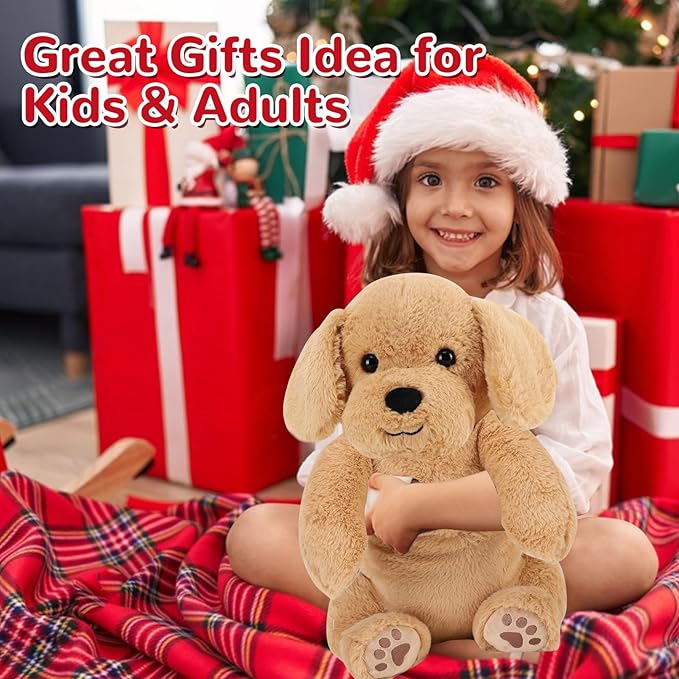 Yellow Lab Weighted Stuffed Animals - 28 Inch 5.0 Pounds Weighted Plushies Labradoodle Stuffed Animal - Large Dog Plush Pillow - Cute Plush Toy Gifts for Kids & Adults (28" 5.0 lbs)