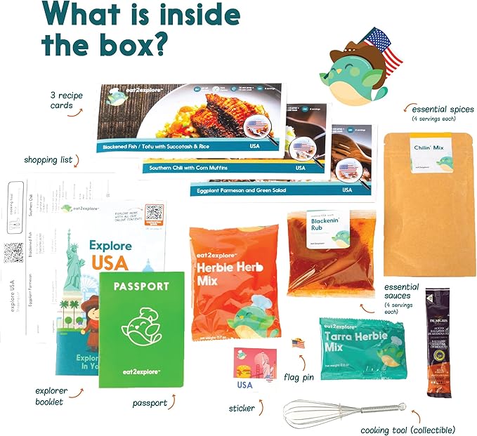 Cooking Kits for Kids - Interactive & Educational Set with 3 Recipe Cards, Key Ingredients & Cooking Tools - Ideal Idea for Kids who Love to Create Meals (USA Edition)