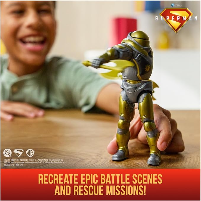 DC Comics, Superman, Hammer of Boravia Epic Strike Action Figure, 6-Inch Tall, Authentic Movie Styling, Includes 2 Accessories, Kids Toys for Boys and Girls Ages 4 and Up
