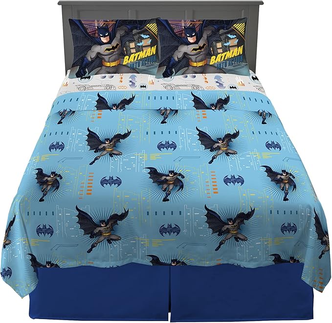 Franco Kids Bedding Super Soft Microfiber Sheet Set, Full, Batman