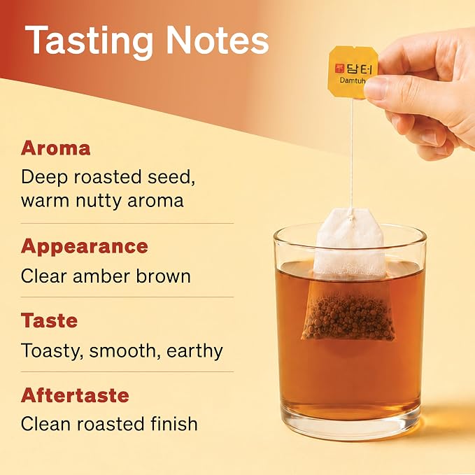 Damtuh Cassia Seed Tea – Traditional Korean Herbal Tea, Smooth & Caffeine-Free, 40 Tea Bags (1.2g each, Pack of 2)