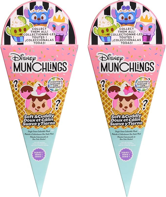Just Play Disney Munchlings Single-Serve Scented Collectible Plush 2-Pack, 4.5-inch Stuffed Animal, Kids Toys for Ages 0