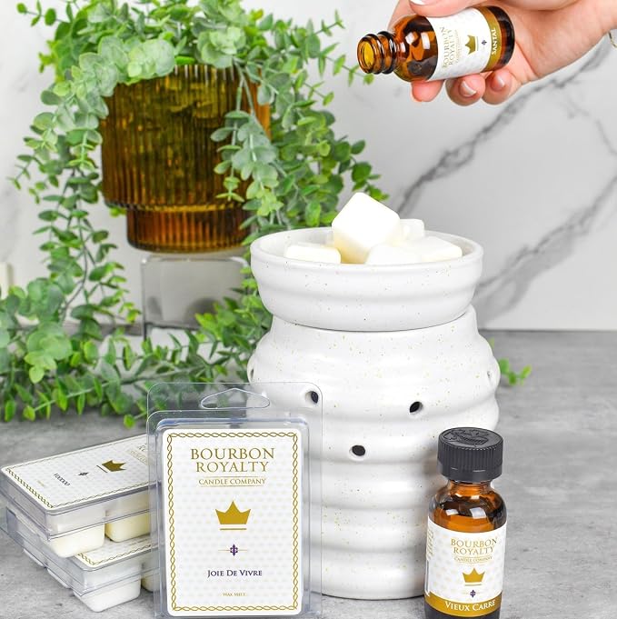 Bourbon Royalty Luxuriously Scented 2 Ounce Wax Mixer Wax Melt Cubes for Tart Burner, Joie De Vivre, White