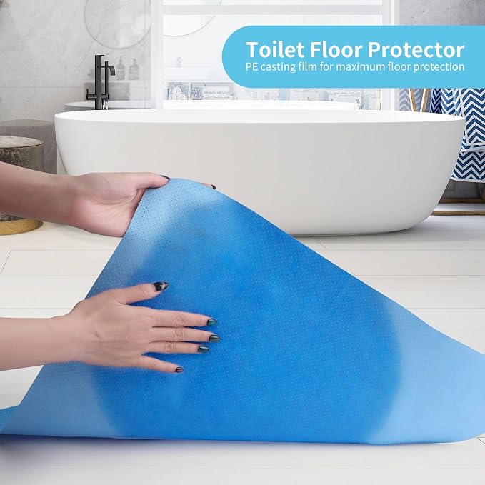 25 Pack Disposable Toilet Mats for a Hygienic & Stress-Free Everyday Home Bathroom Experience,Toilet Floor Protector from Urine,Disposable Toilet Floor Mat for Urine