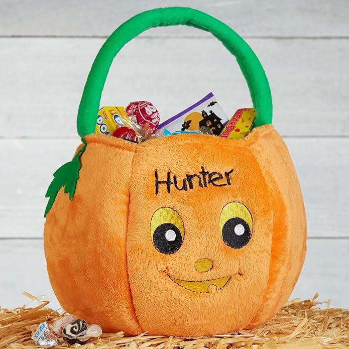 Personalization Universe Pumpkin Pal Embroidered Plush Trick or Treat Bag