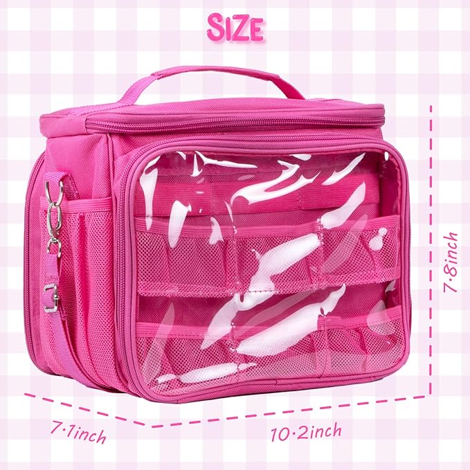 Carrying Case Compatible with Little Tikes Story Dream Machine Books Starter Set, Kids Toys Protective Bag with Handle and Shoulder Strap for Storytime, Little Character Collection(Pink)