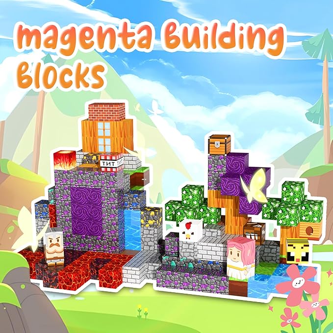 150PCS Magnetic Blocks, 0.8in Magnet Building Cubes Toys for Kids Ages 3+, Stacking Construction Magnetic Set Birthday Gift for Boys and Girls