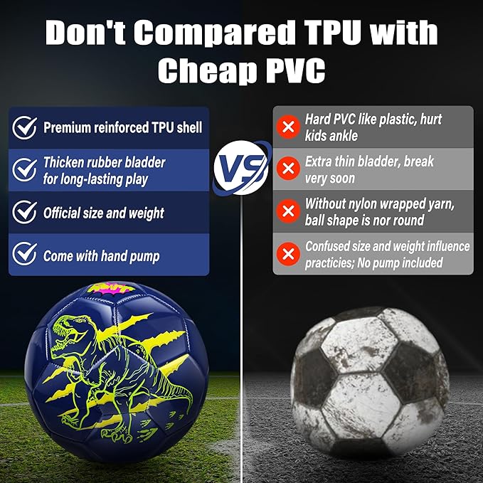 Size 3 Soccer Ball for Boys Kid Ages 3 4-6 6-8 Outdoors Indoor Sports Recreation Soccer Ball for Boys Toddlers Children Christmas Birthday