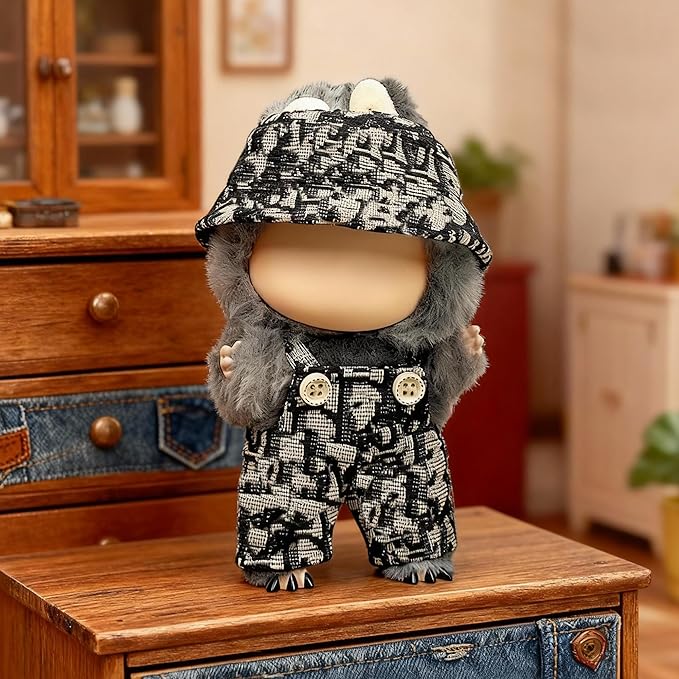 Clothes Fit for 17CM Doll, Fashion Doll Clothes Outfit Set Cute Theme Designer Toys Dress Accessories for Collector Fans Display (DD Black Denim)