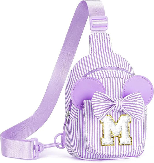 Small Crossbody Bag - Birthday Gifts for 3 4 5 6 7 8 9 Year Old Girls, Birthday Gifts for Girl Daughter Sister, Initial Cross Body Bags for Girl Sling Bag Belt Bags Purse(Purple M)