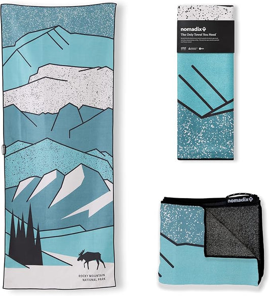 Nomadix Original Towel - National Parks- Perfect for Beach, Pool, Travel, Camping, Yoga - Made with Recycled Materials - Super Absorbent - Sand Resistant