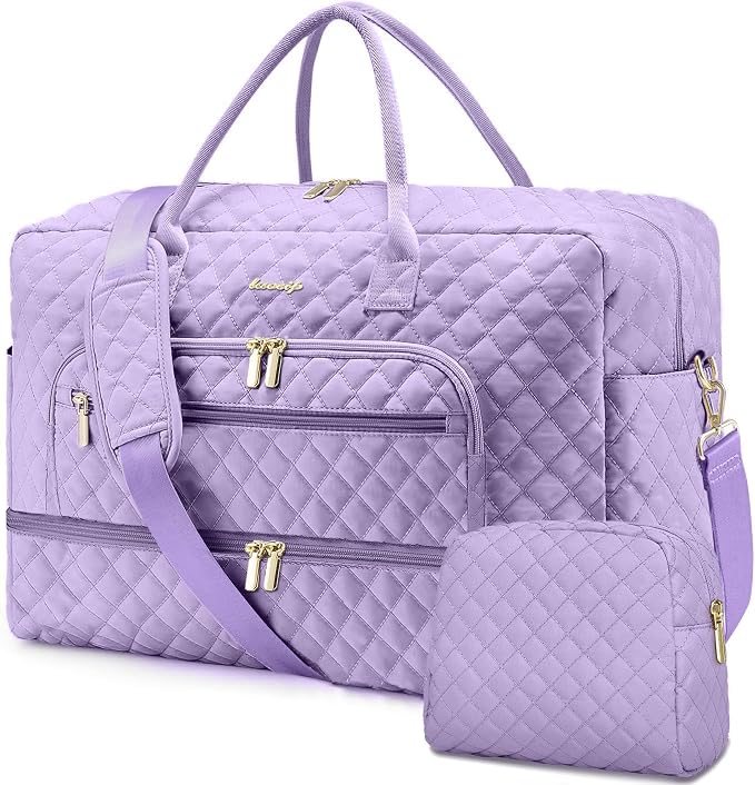 Travel Duffle Bag Weekender for Women - 38L Carry-On Overnight Bag Personal Item Bag with Shoe Compartment & Wet Pocket Weekend Tote Bags with Toiletry Bag Hospital Bags for Labor and Delivery