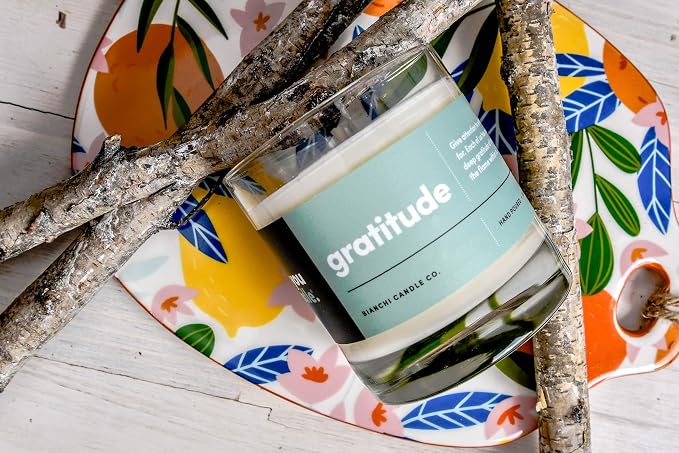 Yes You Candle - Gratitude, Bergamot & Citrus, Highly-Scented, Inspirational Soy Candle, Made in USA, Pure Essential Oils, Aromatherapy, 8 oz