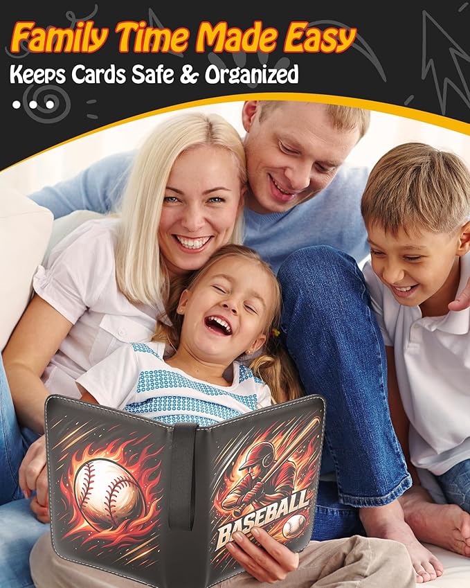 Trading Card Binder, 9-Pocket, Holds 1080 Cards, 120 Pages Side-Loading Card Album, PU Leather, Acid-Free Archival Sleeves, Durable Organizer for MTG, TCG & Sports Cards, Gift for Kids, Boys and Girls