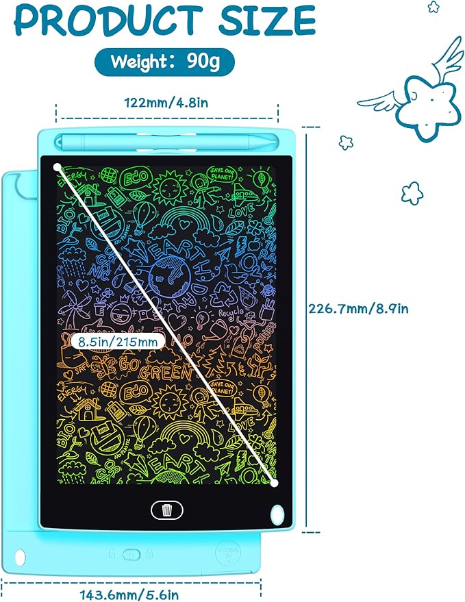 20 Pack 8.5 Inch LCD Writing Tablet for Kids, Reusable Drawing & Writing Board, Classroom Bulk Set for School, Home, Party, Lightweight Erasable Doodle Board for Boys Girls