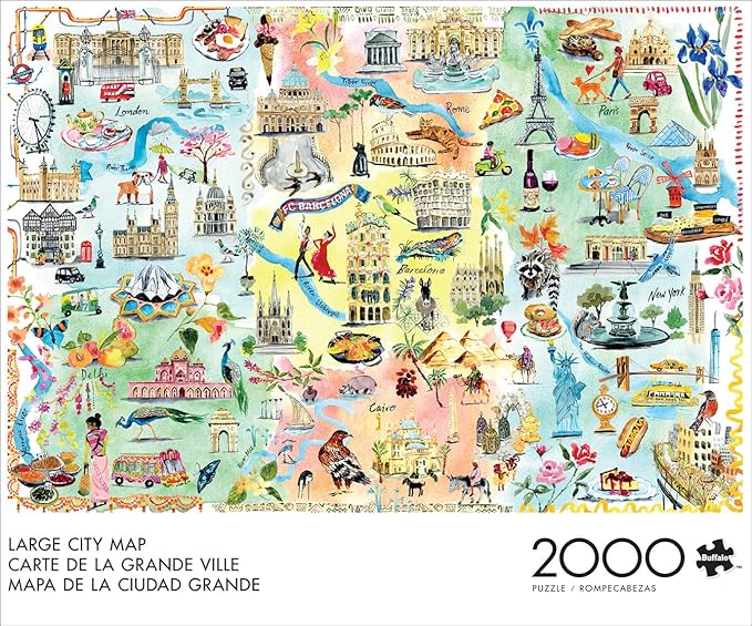 Buffalo Games - Fay Ford - Large City Map - 2000 Piece Jigsaw Puzzle for Adults - Challenging Puzzle Perfect for Game Nights - Finished Size is 38.50 x 26.50