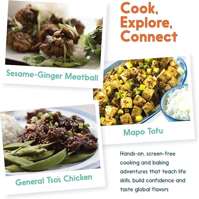 Cooking Kits for Kids - Interactive & Educational Set with 3 Recipe Cards, Key Ingredients & Cooking Tools - Ideal Idea for Kids who Love to Create Meals (China Edition)
