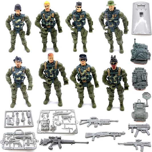 Guaishou Action Figures Army Men Soldiers Toys 8 Pack Military Toy Playset Realistic Accessories