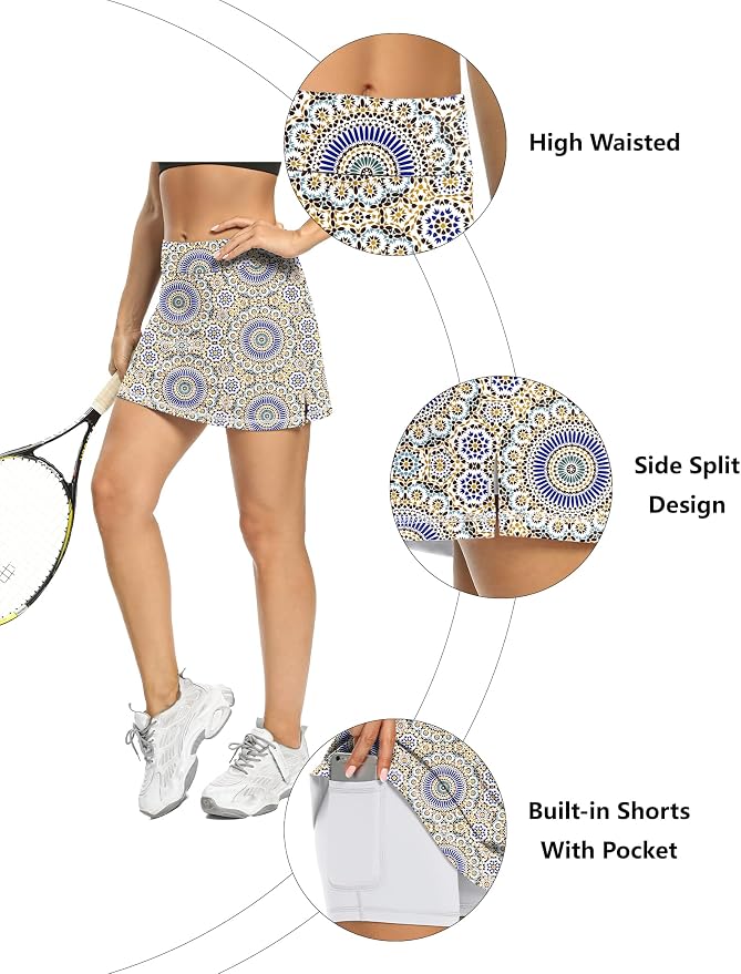 LouKeith Tennis Skirts for Women Golf Athletic Activewear Skorts Mini Summer Workout Running Shorts with Pockets