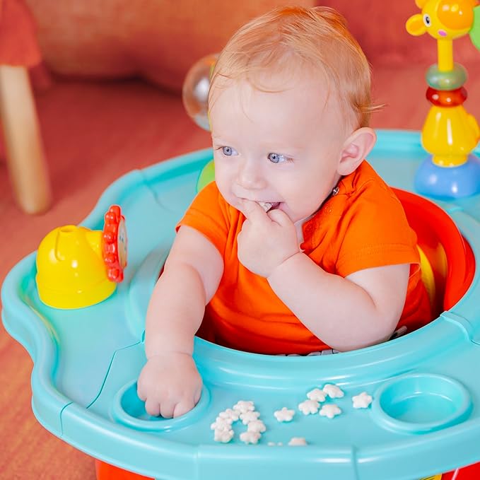Bright Starts 3-in-1 SuperSeat Playful Paradise, Baby Activity Seat with Toys, Snacking Tray, Booster Seat, BPA Free Tray, Unisex, 6 Months +