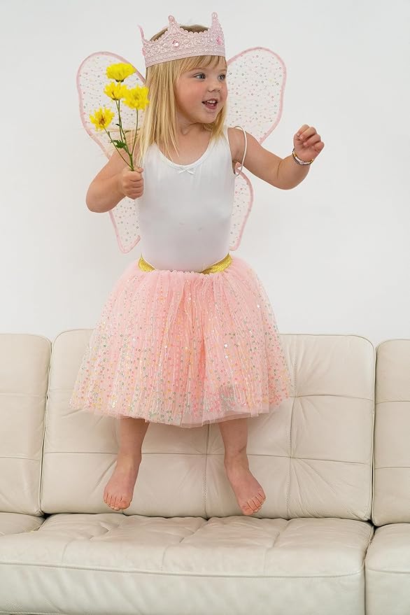 Little Adventures Shimmer Tutu Costume Dress Up - Machine Washable Girl Pretend Play and Party Outfit for Ages 3-8