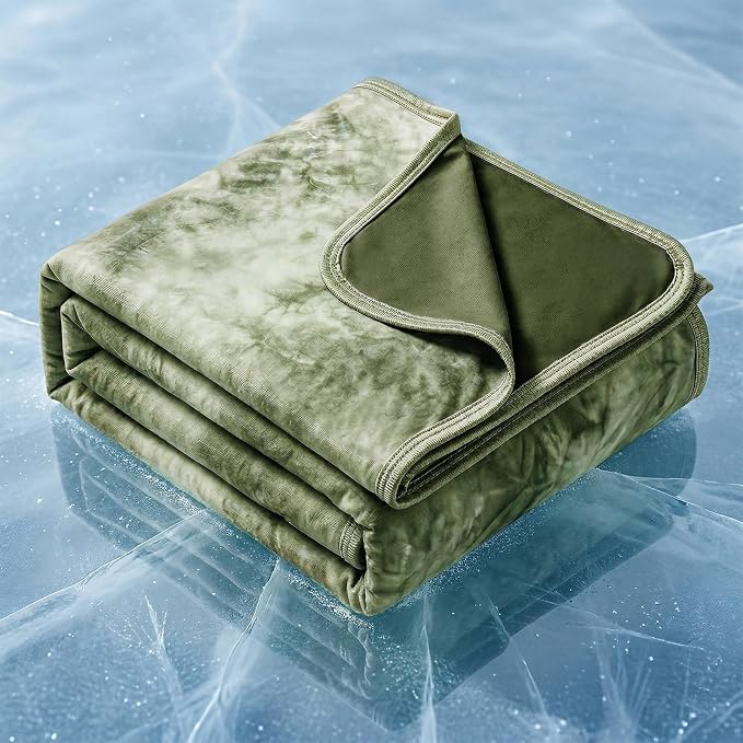 Cooling Blanket Queen Size 80"x88" for Hot Sleepers | Cold Summer Soft Blanket for Bed Couch and Travel Absorbs Heat Q-Max>0.35 Cool Lightweight Throw for Night Sweats Menopause