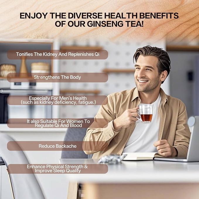 Monbrizz kidney tea formula Ginseng Six treasure tea te divina, maca root, Goji berries, turmeric kidney formula ginseng eight treasure Cleanse Detox Caffeine-Free Tea (60count)