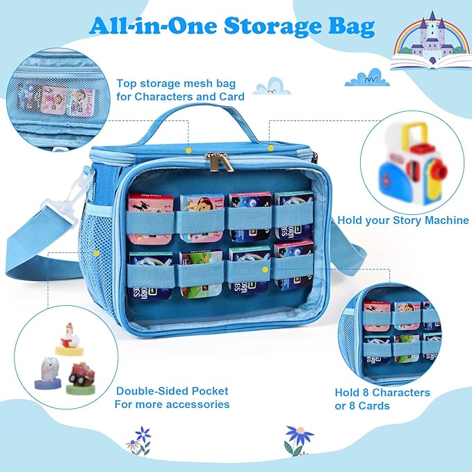 Carrying Case Compatible with Little Tikes Story Dream Machine, Storage Bag Fits for Story Dream Machine cartridges, Character（Show & Go Storage Case）