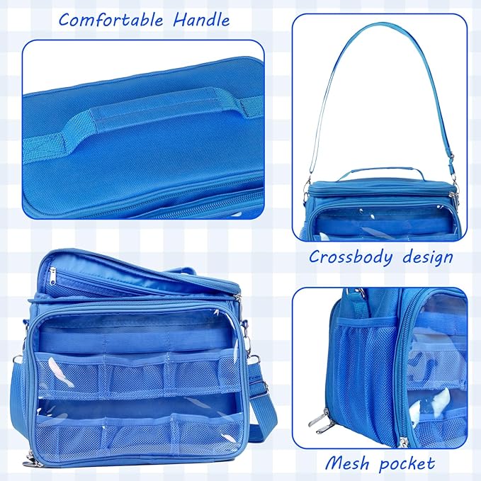 Carrying Case Compatible with Little Tikes Story Dream Machine Books Starter Set, Kids Toys Protective Bag with Handle and Shoulder Strap for Storytime, Little Character Collection(Blue)