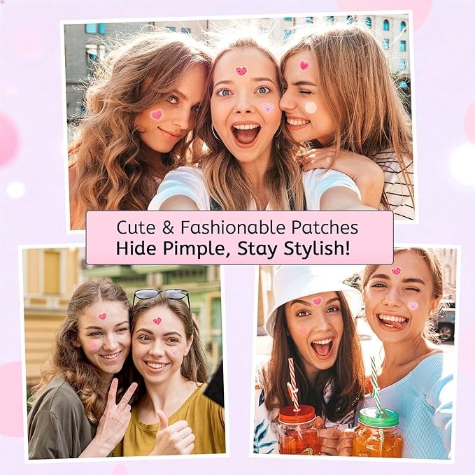 AUSLKA Star-Heart Pimple Patches for Face, Cute Zit Patches for Trip, Holiday, Dates Makeup, Mixed Shapes Zit Stickers with Salicylic Acid 216 Pcs