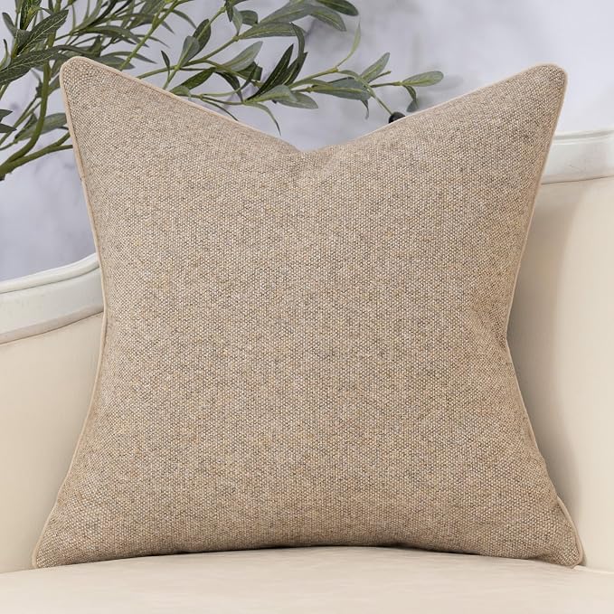 Neutral Floral Pillow Cover 20 x 20 Inches, Vintage Chenille Square Throw Pillow Cover Soft Decorative Farmhouse Accent Couch Pillow Cover for Living Room Bedroom, Green