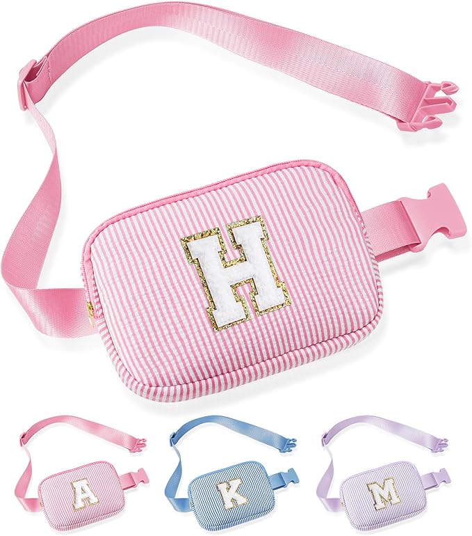 YOOLIFE Initial Crossbody Bag | Fanny Pack Birthday Gifts for Daughter Sister Friends | Gifts for Teen Girls | Personalized Gift for Women | Belt Bag Fanny Pack Trend Stuff Pink H