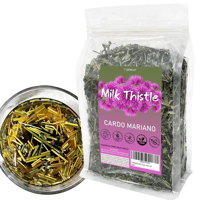 Milk Thistle Loose Leaf Tea 4oz (112g), Cardo Mariano Natural Wildcrafted Cardo Marin Herbal Tea for Liver Detox, Raw, Caffeine-Free
