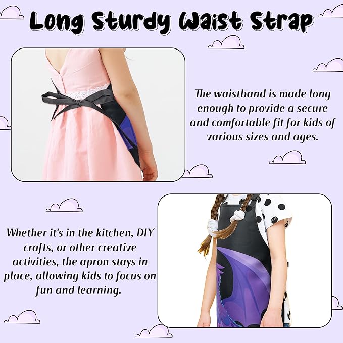 R HORSE Kid Apron and Chef Hat Set - 2Pcs Dragon Adjustable Children Kitchen Apron Dress up Role Play Chef Toy Kid Cooking Gift Birthday for Kids Cooking Baking Painting and Training