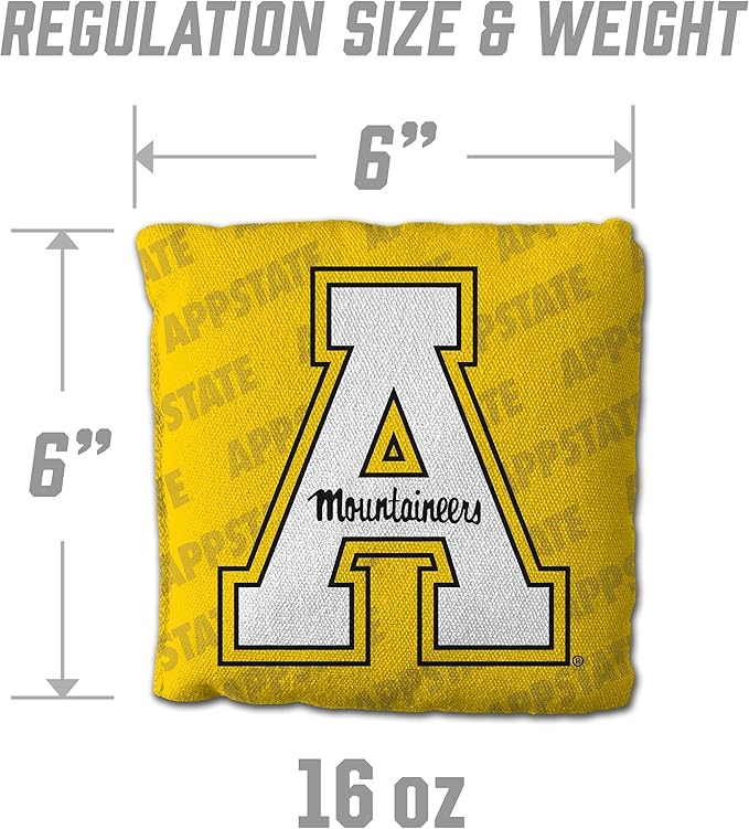 YouTheFan Officially-Licensed NCAA Set of 4 Cornhole Bags - All Weather Regulation 6” x 6” Size - 16oz Weight - Designed in USA