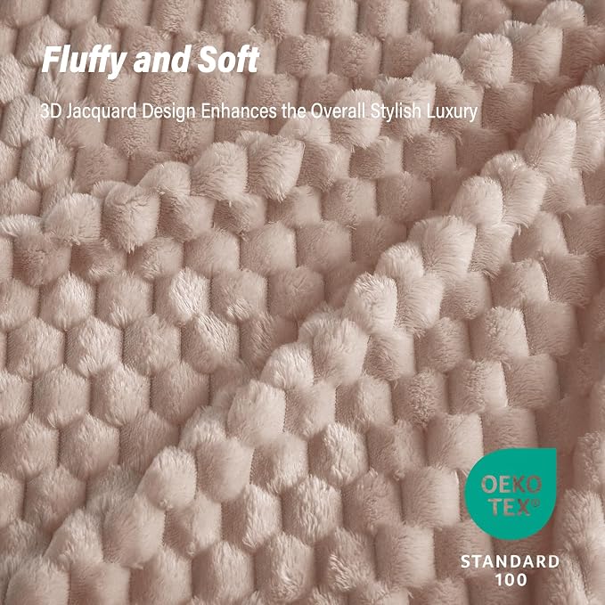 Bnuitland Light Brown Flannel Throw Blanket (50X70 inches), 300 GSM Fleece Cozy Warm Soft Home Decor Lightweight Bed Sofa Blanket for Adults, Suitable for All Seasons.
