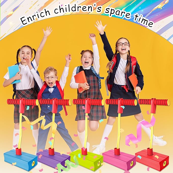 5 Pcs Jumping Pogo Stick Fun and Safe Foam Jumping Stick Toy for Girls and Boys Outdoor Jumping Toys Christmas Birthday Fun Gifts