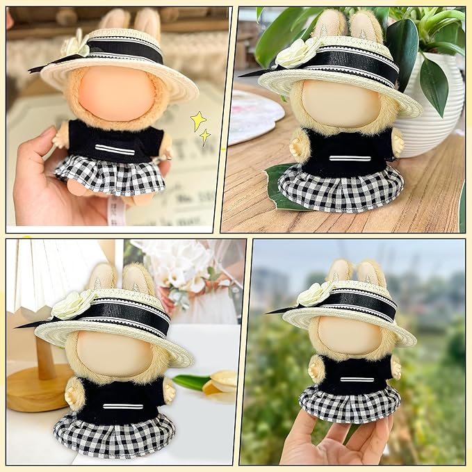 Clothes Fit for 17CM Doll, Fashion Doll Clothes Outfit Set Cute Theme Designer Toys Dress Accessories for Collector Fans Display (G Black Set)