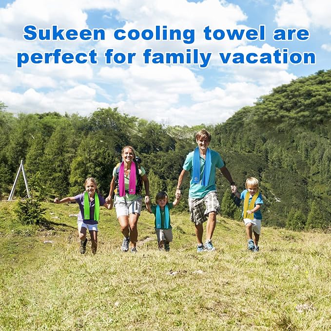 Sukeen 16pack Cooling Towel (40"x12") Bulk Ice Towel,Soft Breathable Chilly Towel,Microfiber Towel for Yoga,Sport,Running,Gym,Workout,Camping,Fitness,Workout & More Activities