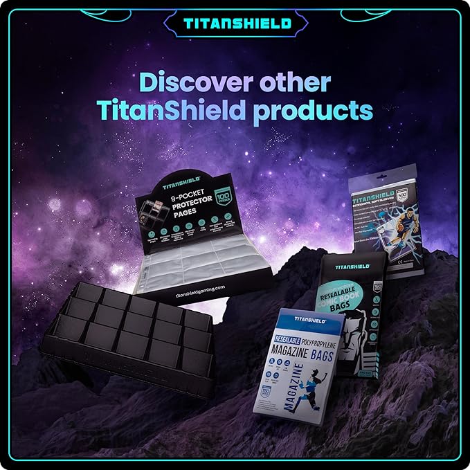 TitanShield Premium Card Sleeves | Compatible with Pokemon, One Piece, Lorcana, Flesh & Blood, & Magic The Gathering MTG | (150 Sleeves - Standard) (1, Black, Standard | 66x91mm)