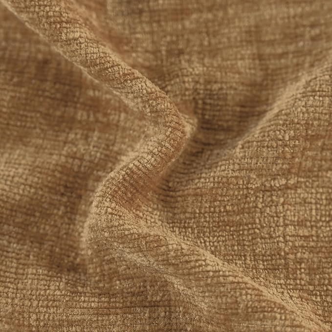 CaliTime Decorative Couch Throw Pillow Covers 16 X 16 Inches Apricot Brown | Pack of 2, Cozy Chenille Cushion Cases, Cotton Thread Stitching Edges, for Sofa Bed Living Room Farmhouse