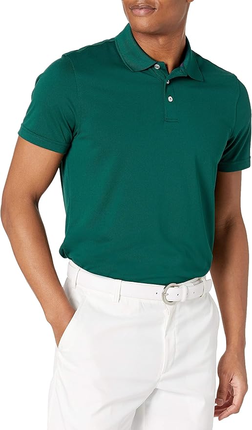 Amazon Essentials Men's Moisture Wicking Golf Polo Shirt, Short Sleeve, Slim-Fit, Quick-Dry, Active Wear